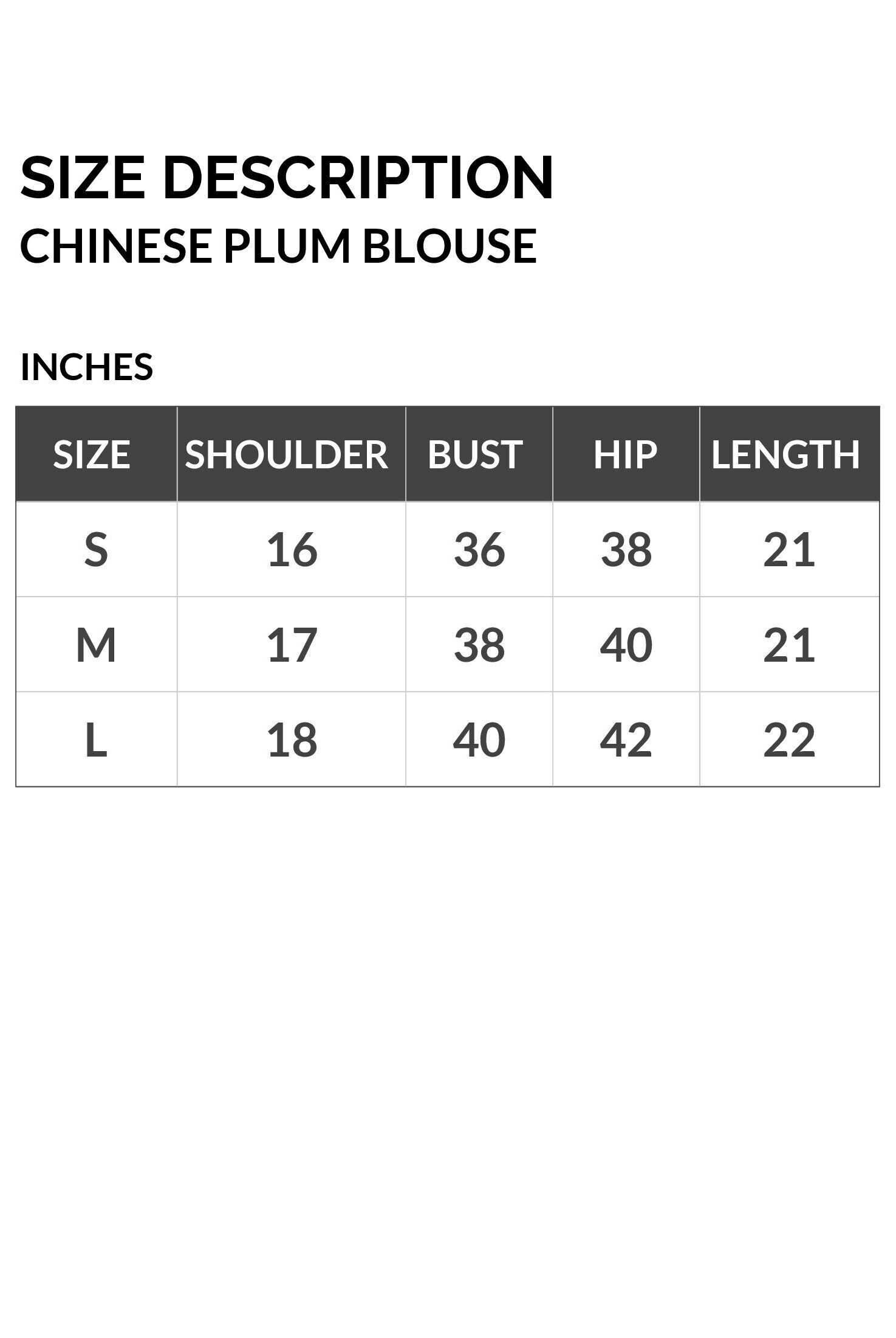 SIZE CHINESE PLUM BLOUSE