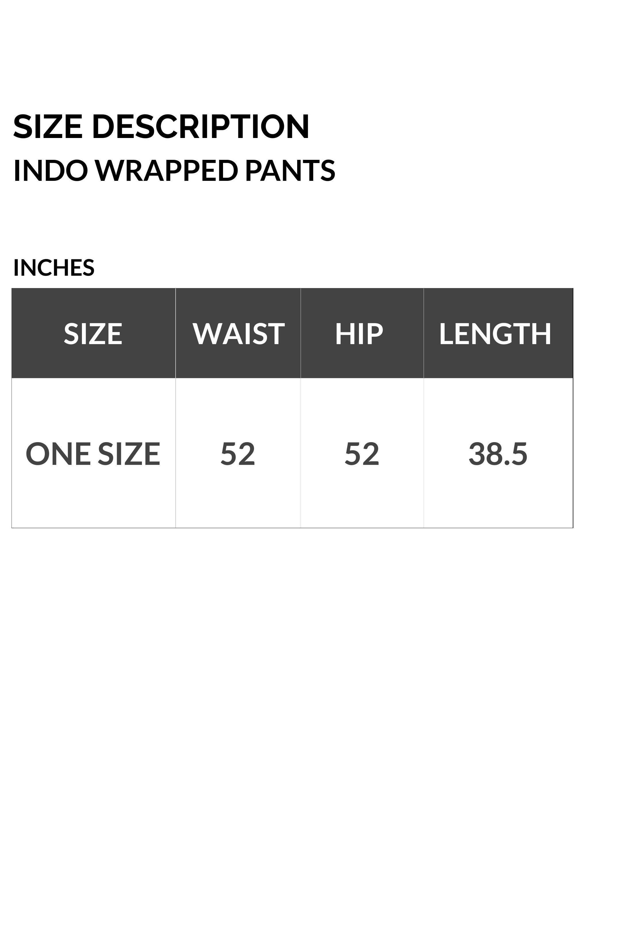SIZE WRAPPED PANTS