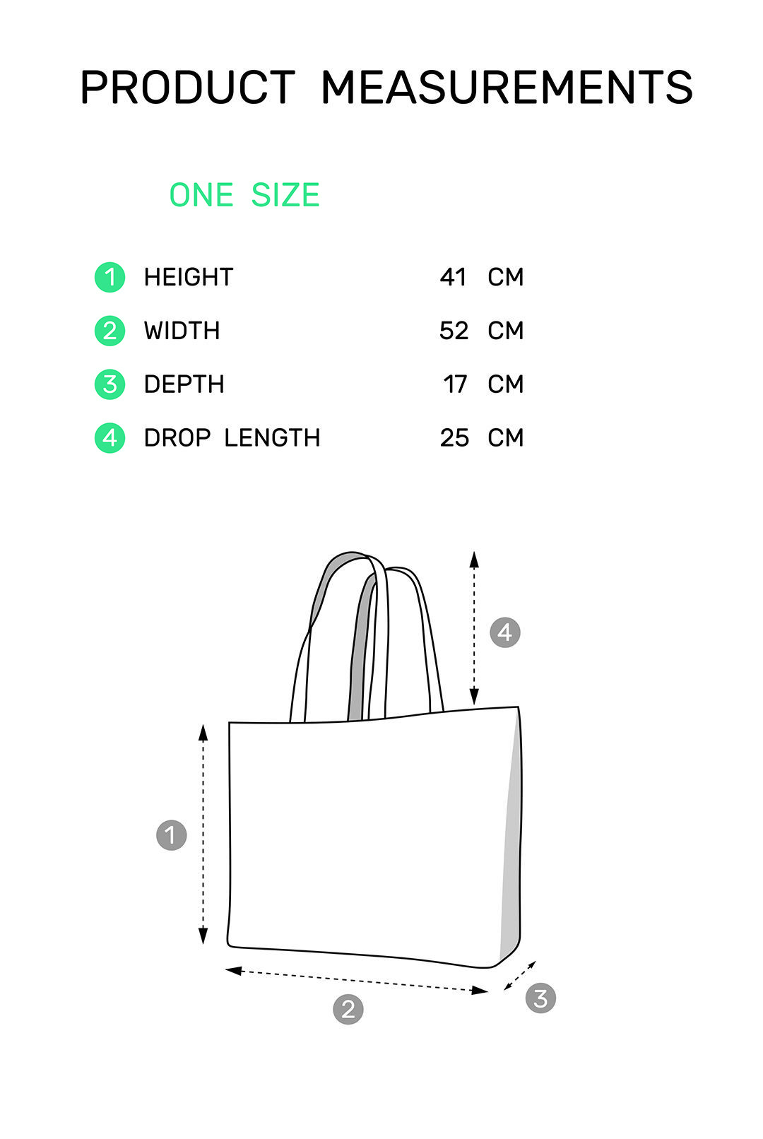 SIZE FABRIC TOTE BAG
