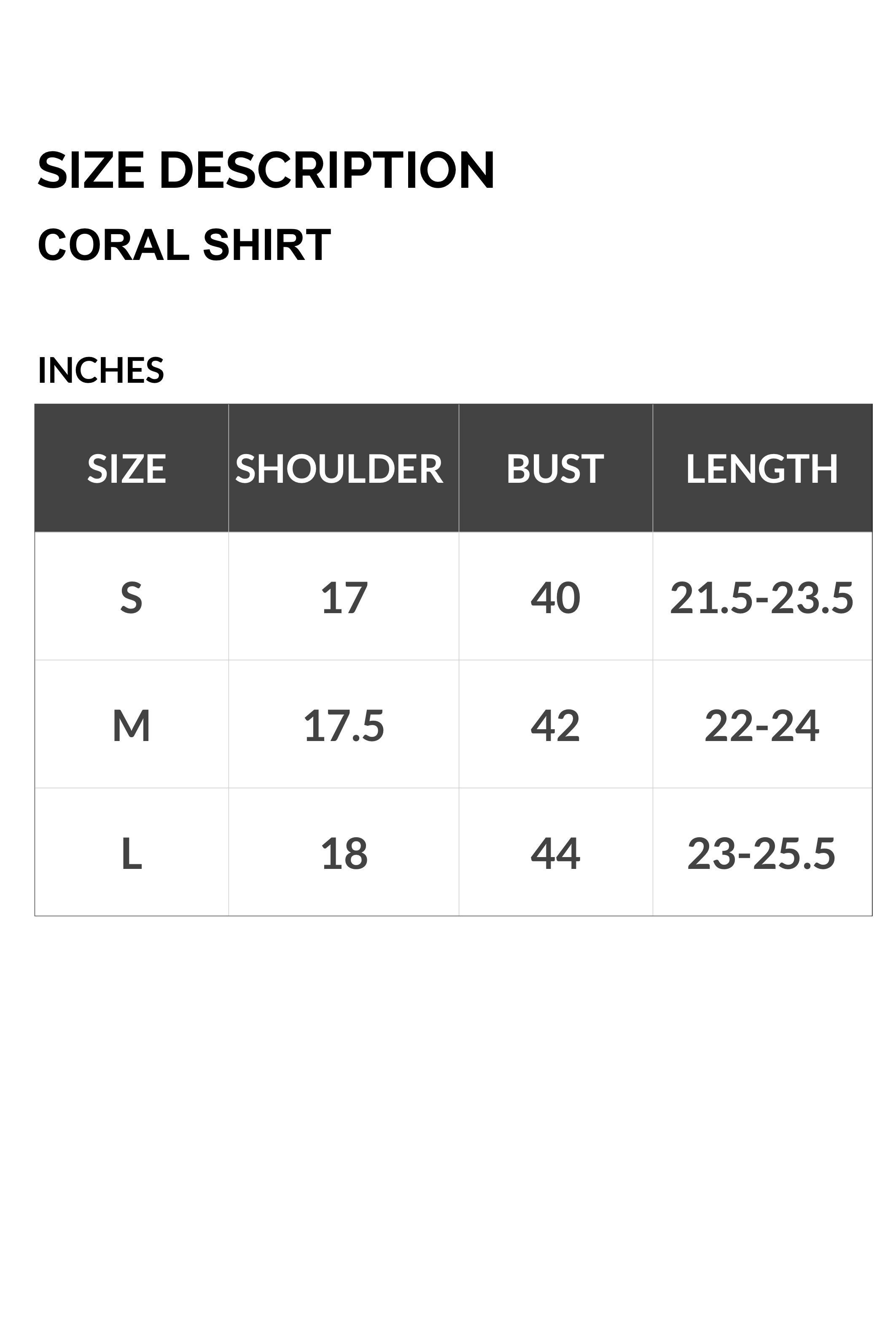 SIZE CORAL SHIRT