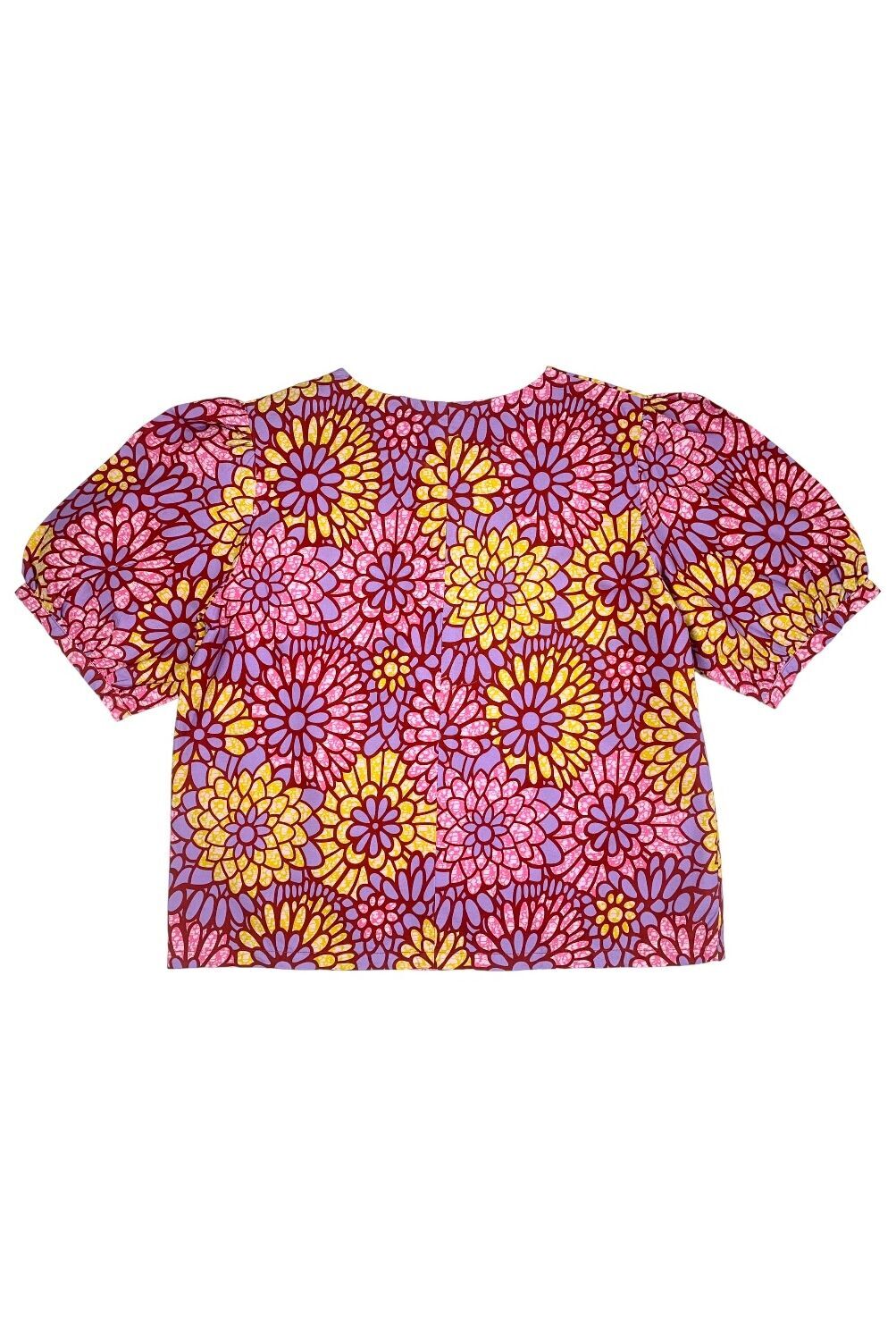 AFRICAN SHORT PUFF SLEEVES BLOUSE