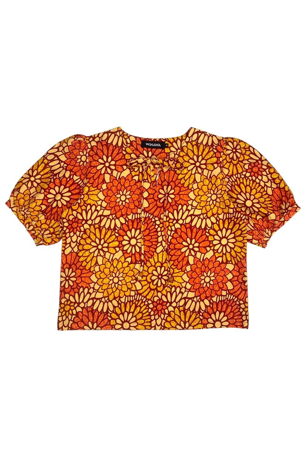 AFRICAN SHORT PUFF SLEEVES BLOUSE