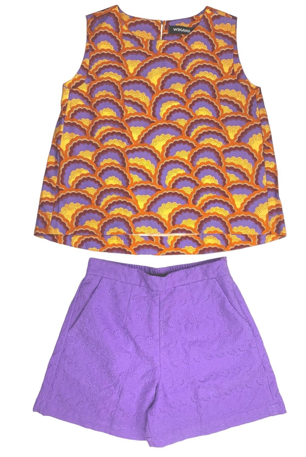 AFRICAN SLEEVELESS TOP AND SHORTS SET